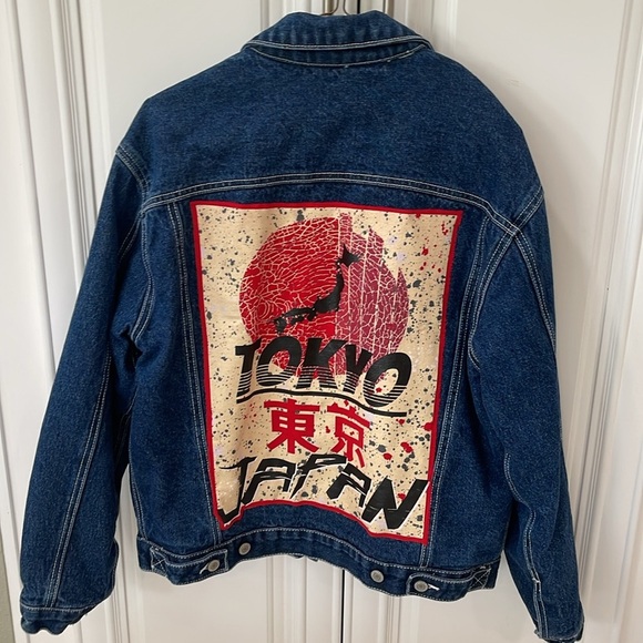 J Galt blue denim quilted jean jacket Tokio Japan size small - Picture 6 of 16